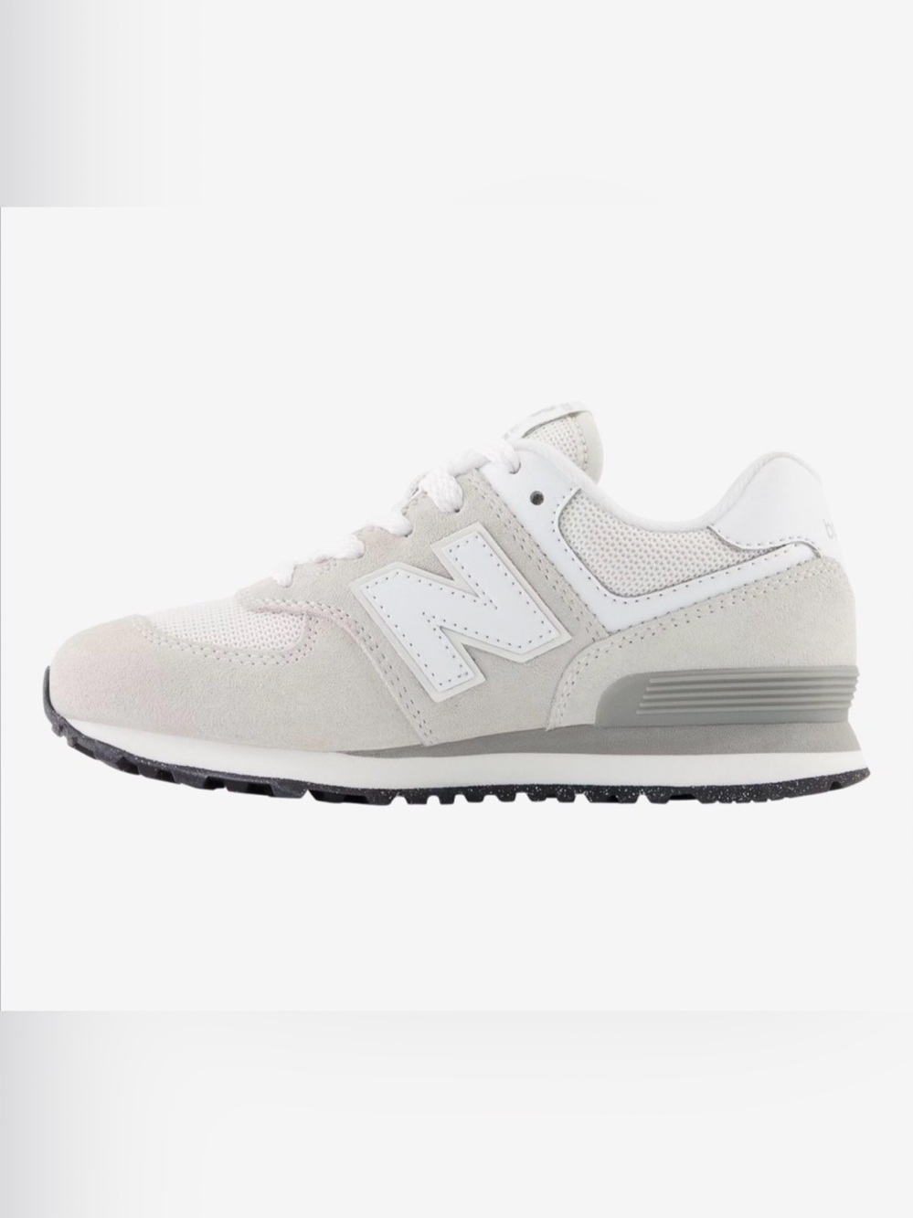New Balance 574 Core Nimbus Cloud White/Gray (Preschool/Kids) size 13.5 LIKE NEW